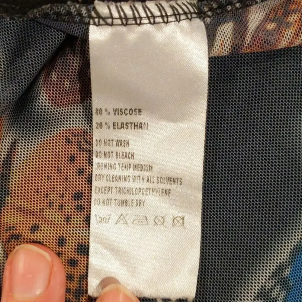 Vazzo Butterfly Shirt 90s Y2K Inspo Mesh Back Solid Front Rhinestone Butterfly M - Picture 6 of 8